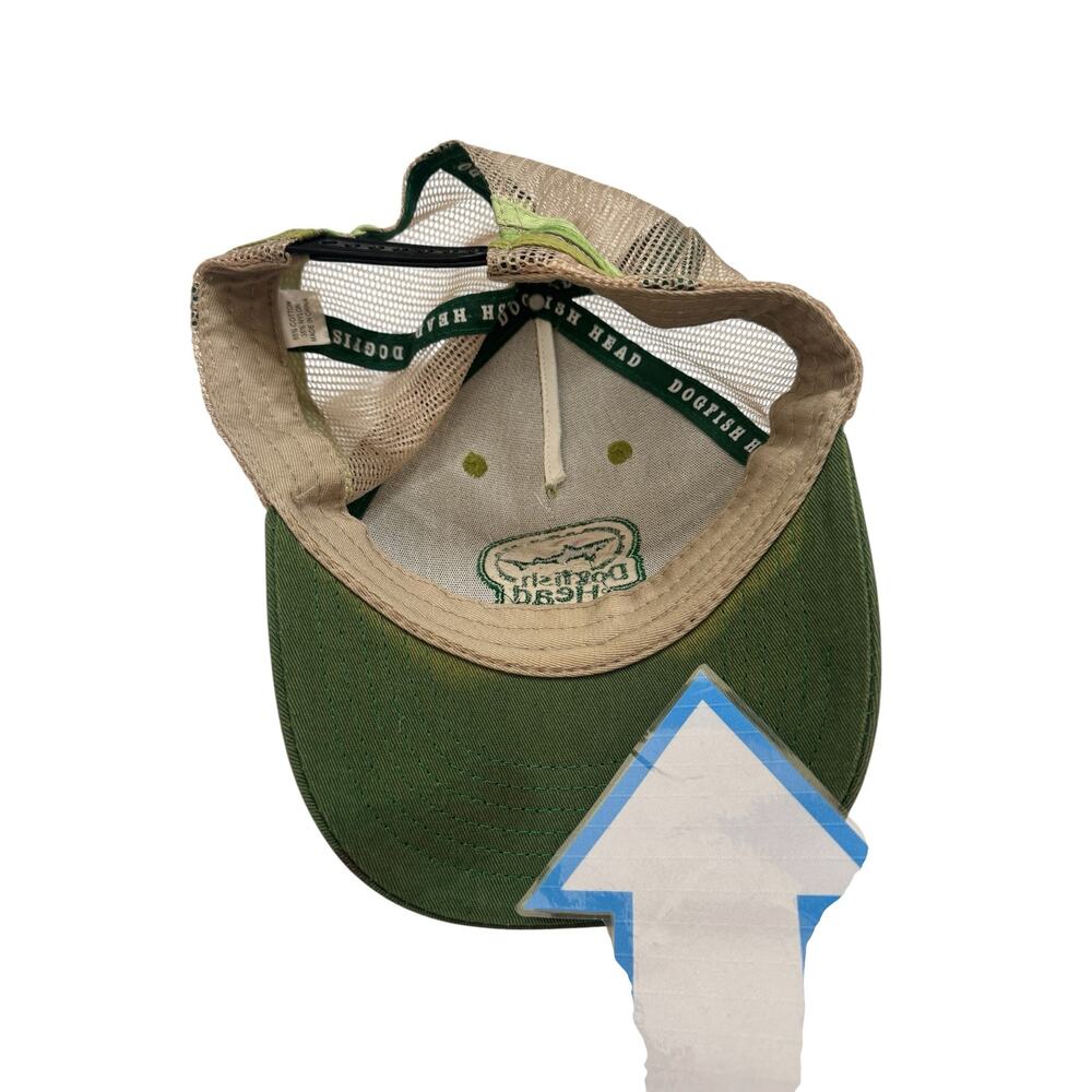 DOGFISH HEAD Brewery Striped Mesh SnapBack Hat One Size Adult Green Logo Cap - Picture 8 of 8